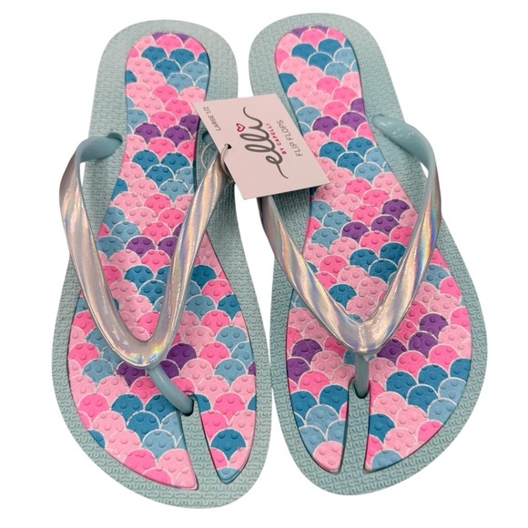 Elli By Capelli Other - NWT Elli By Capelli Pink and Blue Mermaid Patterned Sandals Size 1/2